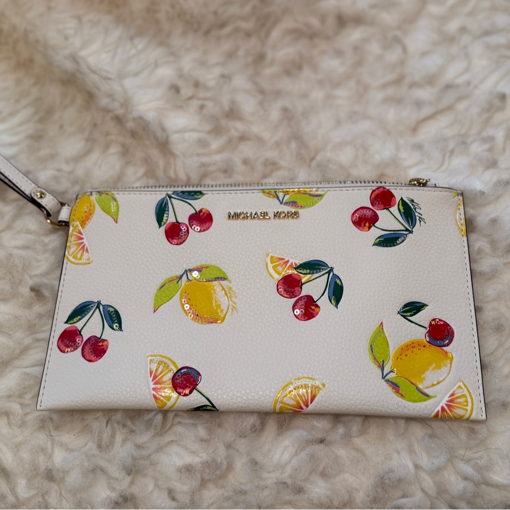 Michael Kors Wristlet with Sequin Fruit Design